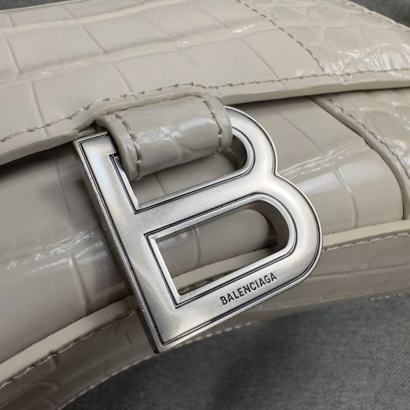 Trendy Balenciaga Hourglass XS Bag - Gray-White Crocodile Design 70040