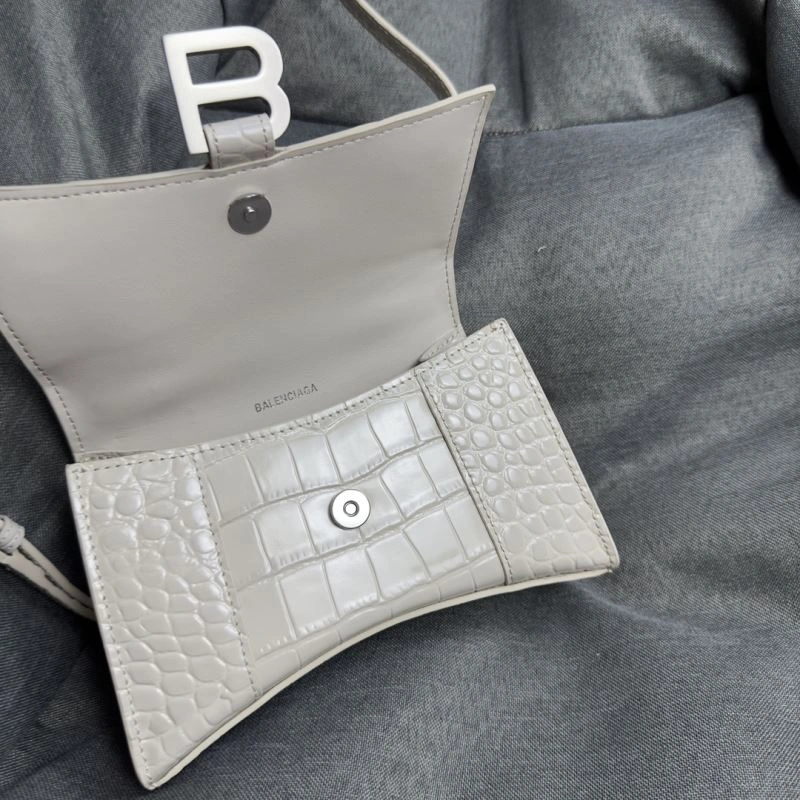 Trendy Balenciaga Hourglass XS Bag - Gray-White Crocodile Design 70040