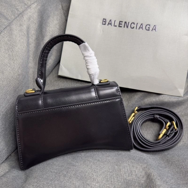 Balenciaga Hourglass XS Black Cowhide Bag with Metallic B Tab OnTrend 69985