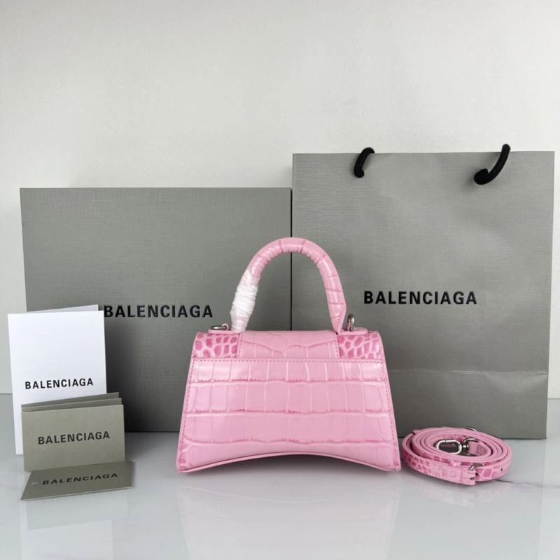 Balenciaga Hourglass XS Cherry Blossom Pink Crocodile Bag Durable 78740