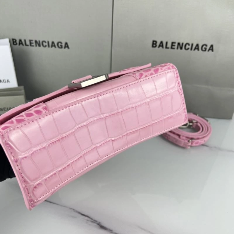 Balenciaga Hourglass XS Cherry Blossom Pink Crocodile Bag Durable 78740