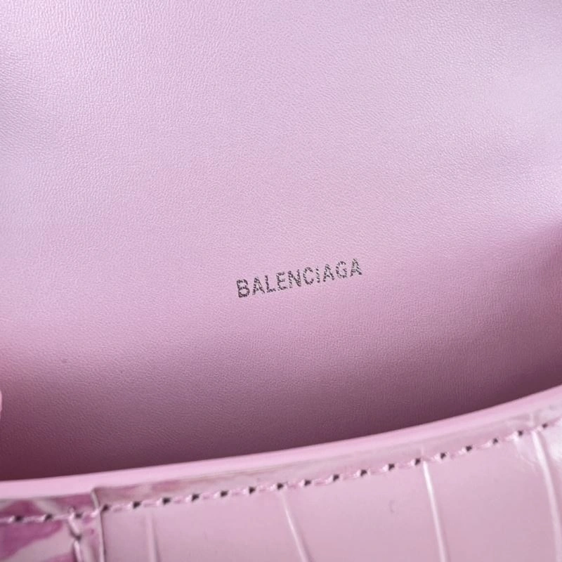 Balenciaga Hourglass XS Cherry Blossom Pink Crocodile Bag Durable 78740