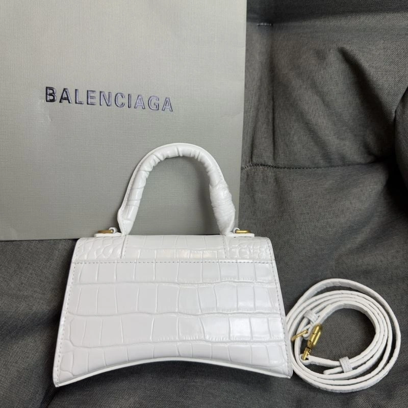 Functional Balenciaga Hourglass XS Crocodile Pattern Bag with Gold Buckle 70071