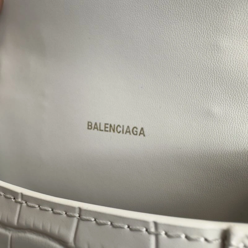 Functional Balenciaga Hourglass XS Crocodile Pattern Bag with Gold Buckle 70071