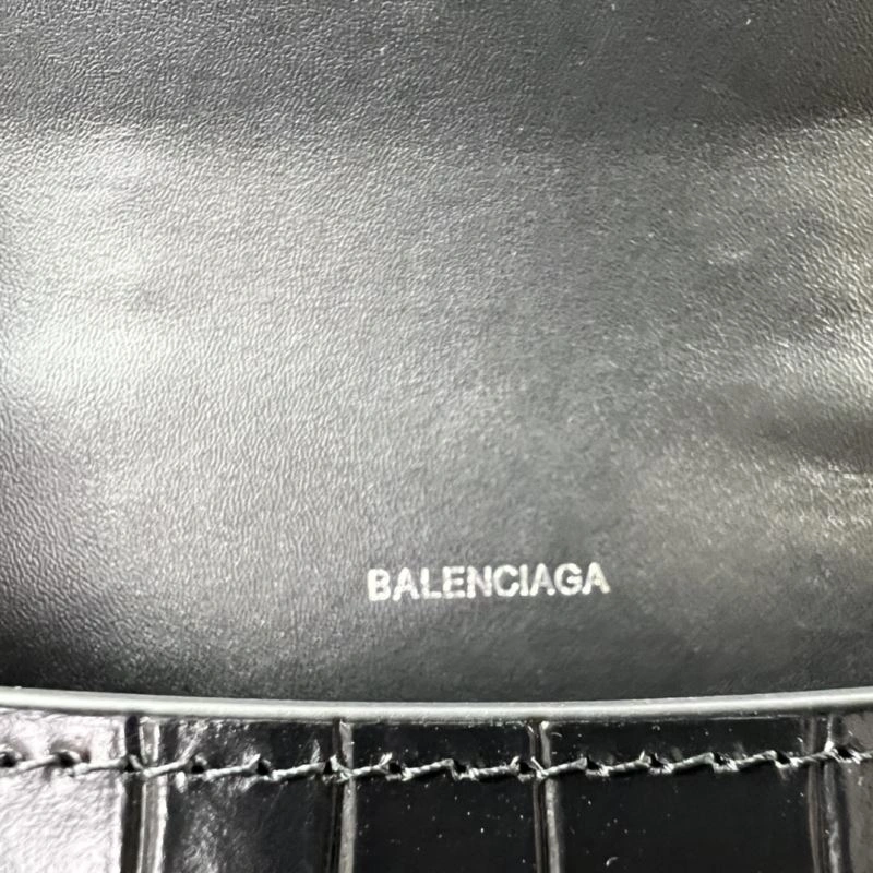 Balenciaga Hourglass XS Crocodile Pattern Bag with Silver Buckle Premium 78735