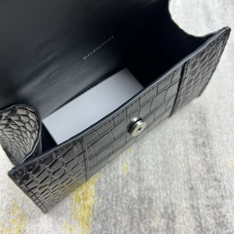 Balenciaga Hourglass XS Crocodile Pattern Bag with Silver Buckle Premium 78735