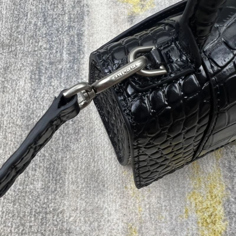Balenciaga Hourglass XS Crocodile Pattern Bag with Silver Buckle Premium 78735