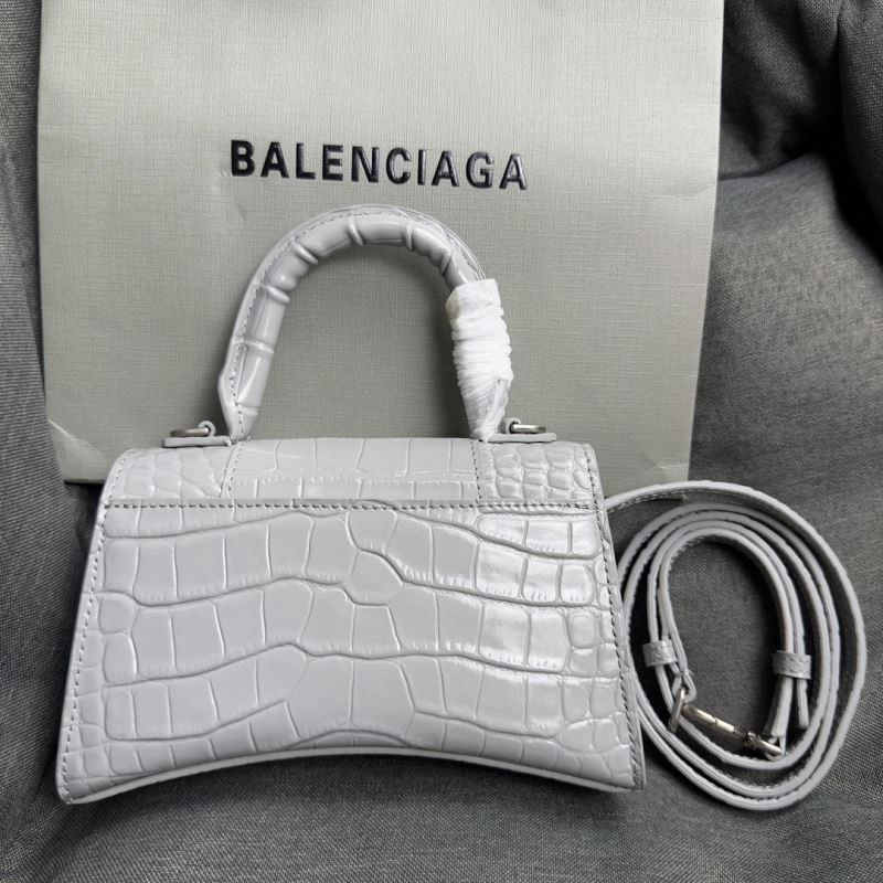 Balenciaga Hourglass XS Crocodile Pattern Bag with Silver Buckle Resilient 69993