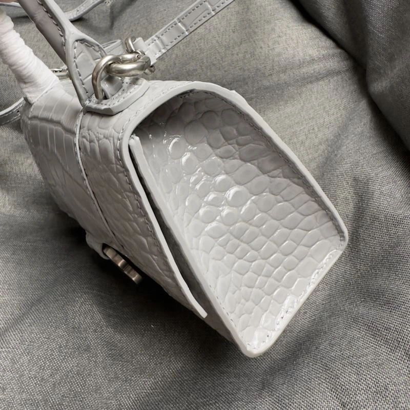Balenciaga Hourglass XS Crocodile Pattern Bag with Silver Buckle Resilient 69993