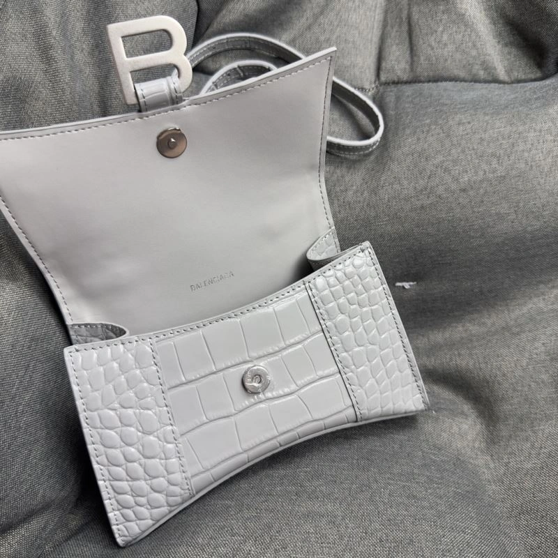 Balenciaga Hourglass XS Crocodile Pattern Bag with Silver Buckle Resilient 69993