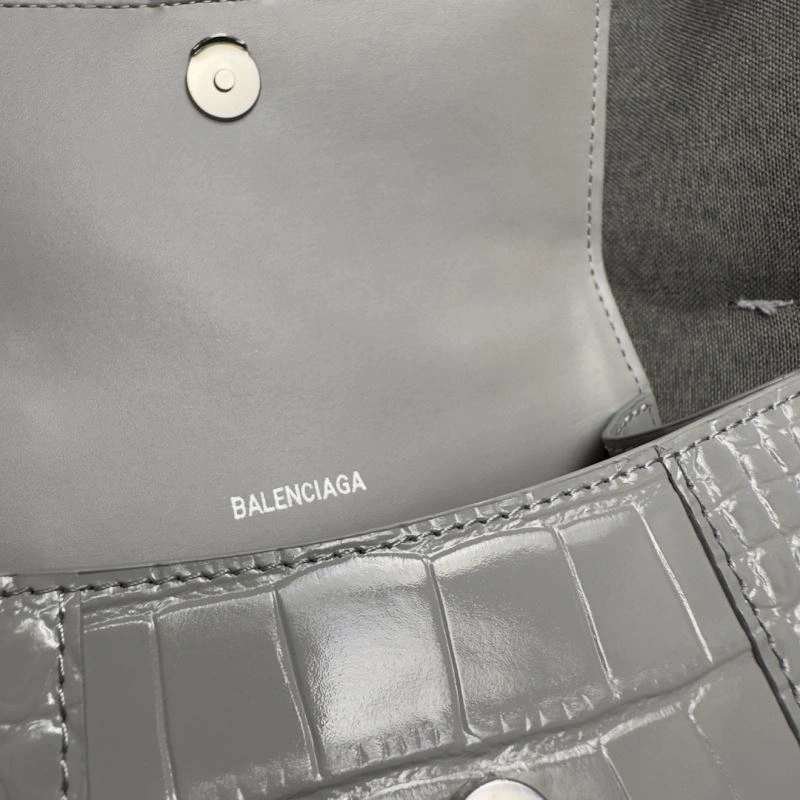 Balenciaga Hourglass XS Crocodile Pattern Bag with Silver Buckle Resilient 69993