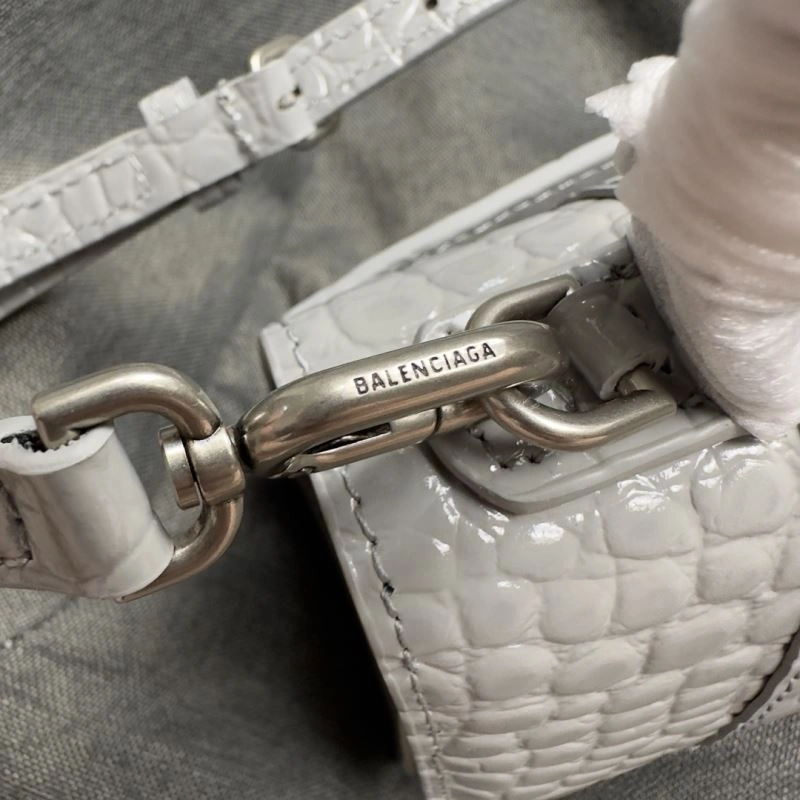 Balenciaga Hourglass XS Crocodile Pattern Bag with Silver Buckle Resilient 69993