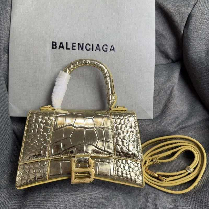 SunProtective Balenciaga Hourglass XS Crocodile Pattern Gold Buckle Bag 70000