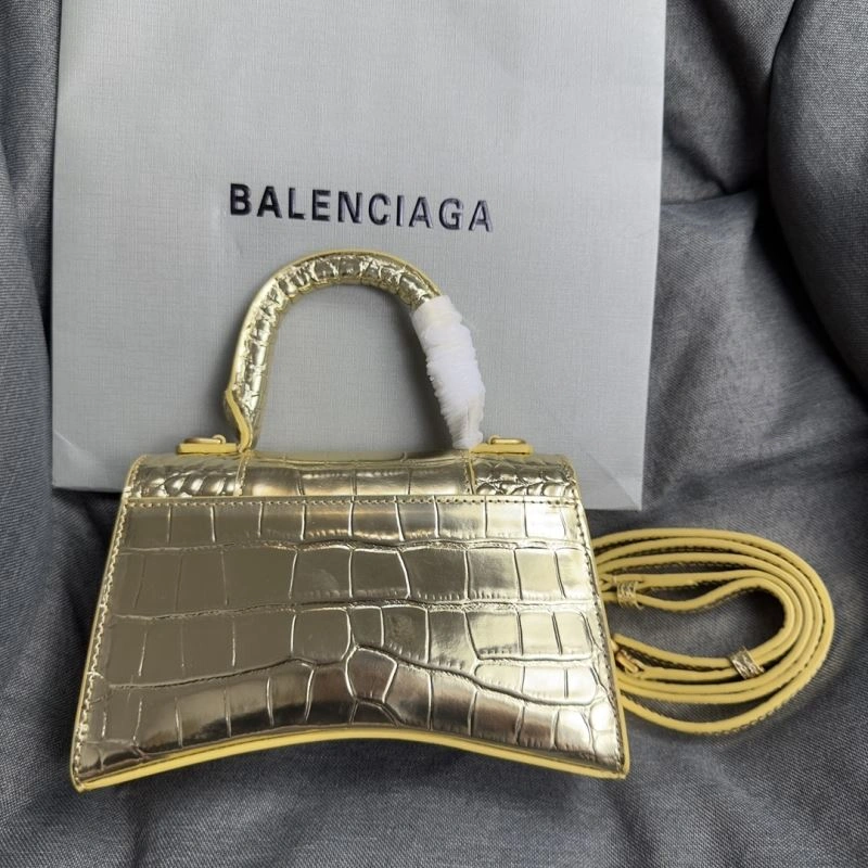 SunProtective Balenciaga Hourglass XS Crocodile Pattern Gold Buckle Bag 70000