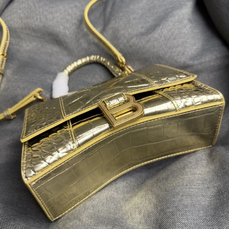 SunProtective Balenciaga Hourglass XS Crocodile Pattern Gold Buckle Bag 70000