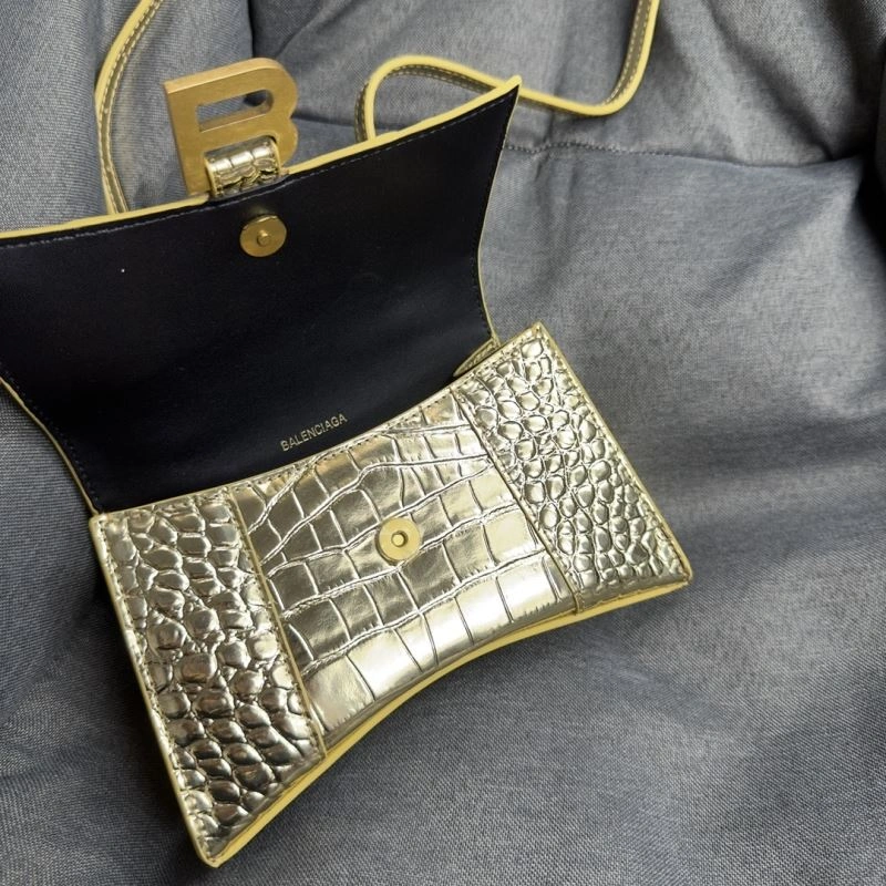 SunProtective Balenciaga Hourglass XS Crocodile Pattern Gold Buckle Bag 70000