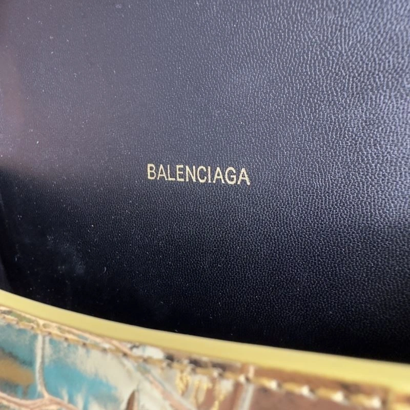 SunProtective Balenciaga Hourglass XS Crocodile Pattern Gold Buckle Bag 70000