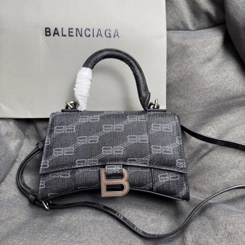 Balenciaga Hourglass XS Moonbag - Black Silver Buckle Minimalist 70006