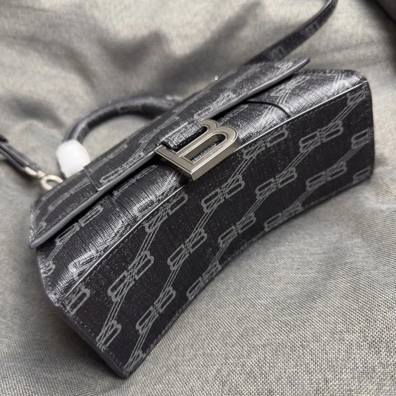 Balenciaga Hourglass XS Moonbag - Black Silver Buckle Minimalist 70006