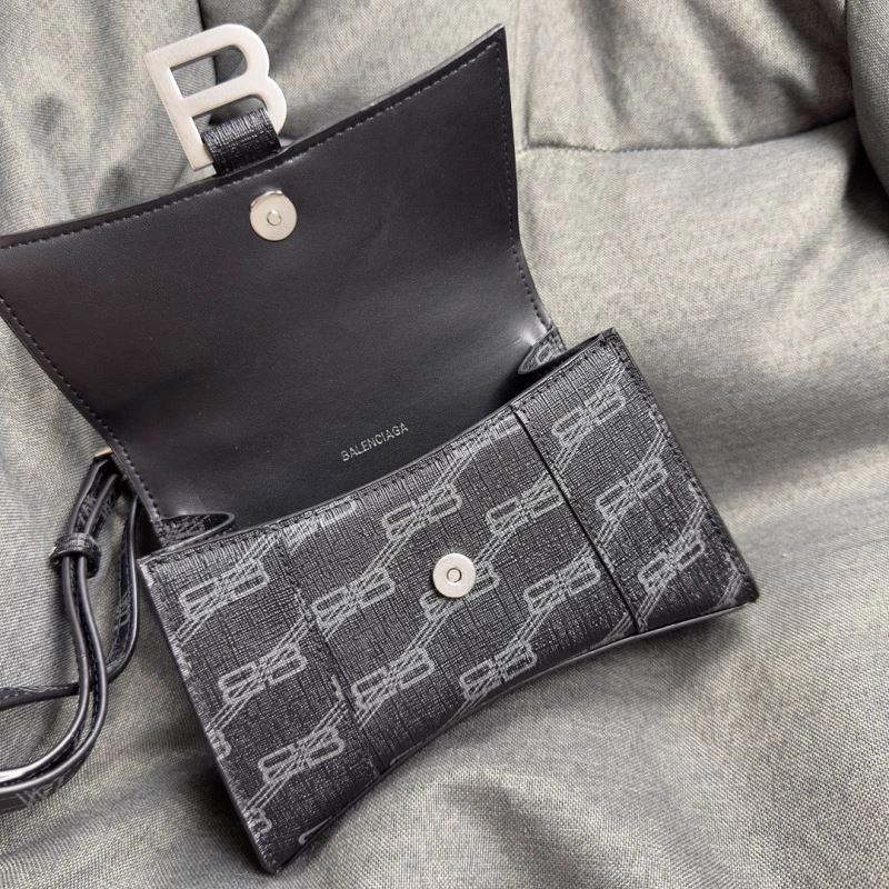 Balenciaga Hourglass XS Moonbag - Black Silver Buckle Minimalist 70006