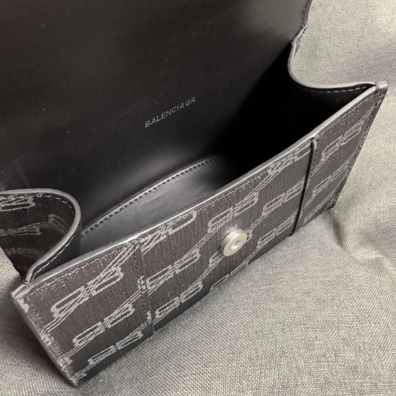 Balenciaga Hourglass XS Moonbag - Black Silver Buckle Minimalist 70006
