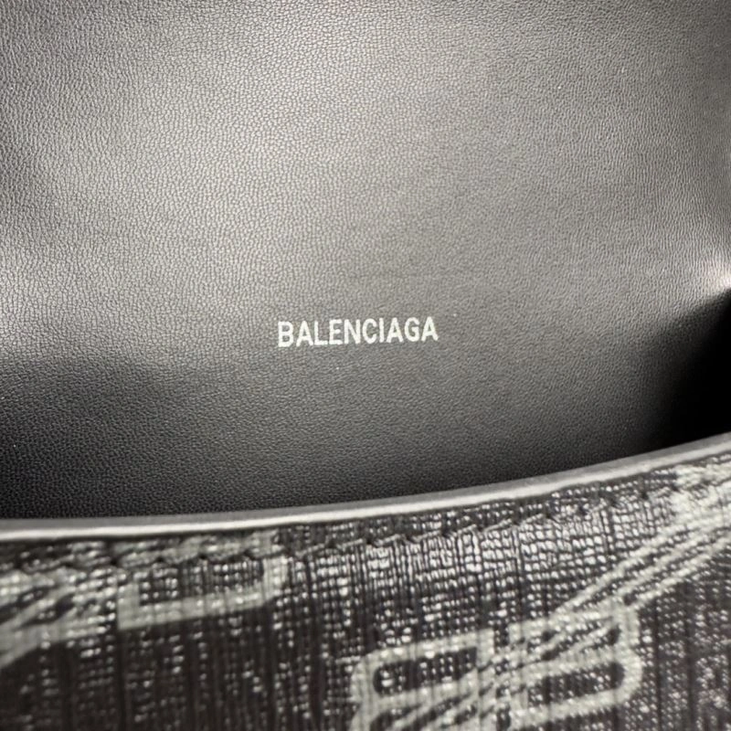 Balenciaga Hourglass XS Moonbag - Black Silver Buckle Minimalist 70006
