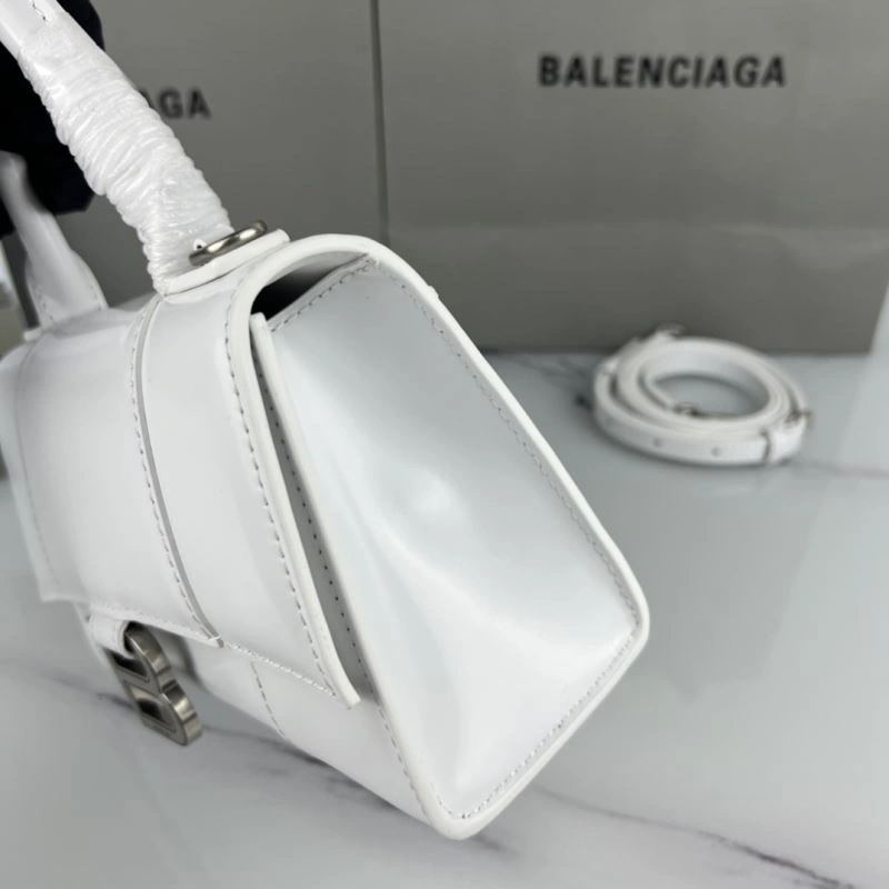 Balenciaga Hourglass XS White Bag with Silver Buckle - Style UrbanStyle 78720