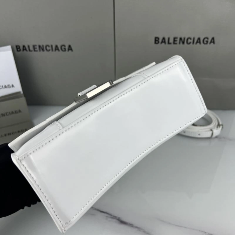 Balenciaga Hourglass XS White Bag with Silver Buckle - Style UrbanStyle 78720