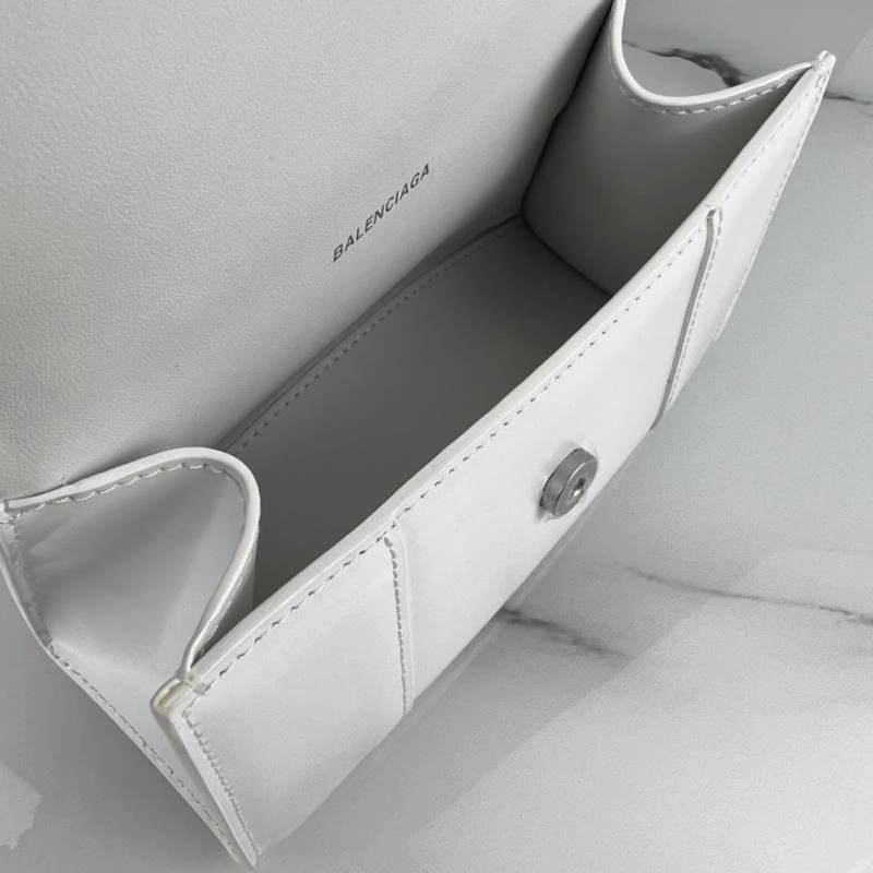 Balenciaga Hourglass XS White Bag with Silver Buckle - Style UrbanStyle 78720