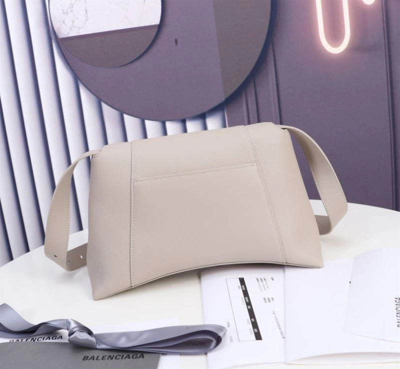 Balenciaga Iconic Hourglass Cowhide Sandglass Bag in Milk Gray TravelReady 75318