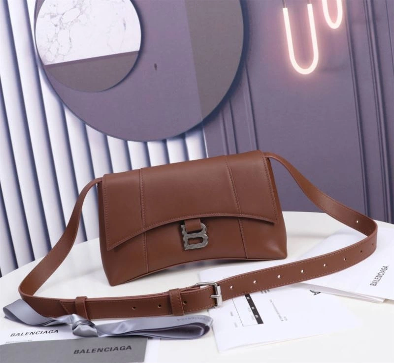Lightweight Balenciaga Iconic Hourglass Mini Caramel Bag with Arc Design 75320