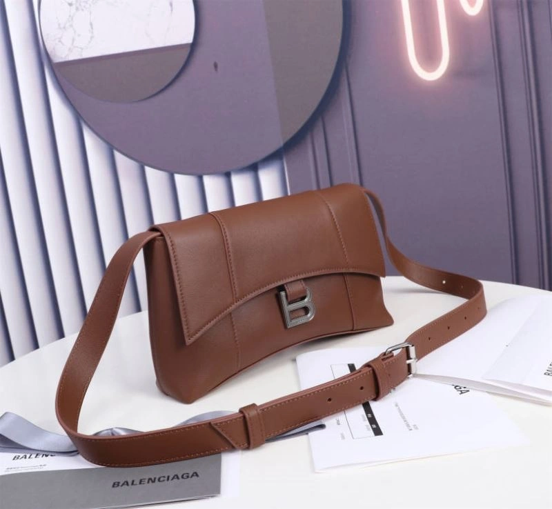 Lightweight Balenciaga Iconic Hourglass Mini Caramel Bag with Arc Design 75320