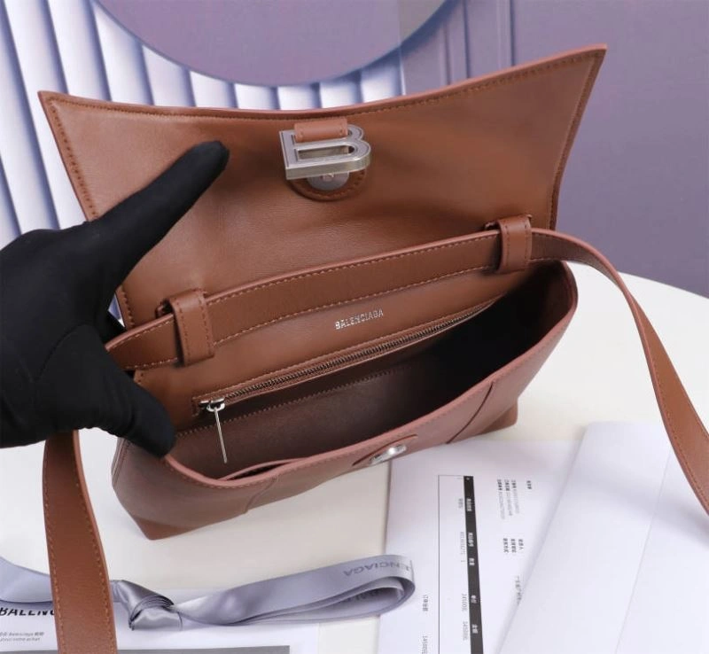 Lightweight Balenciaga Iconic Hourglass Mini Caramel Bag with Arc Design 75320