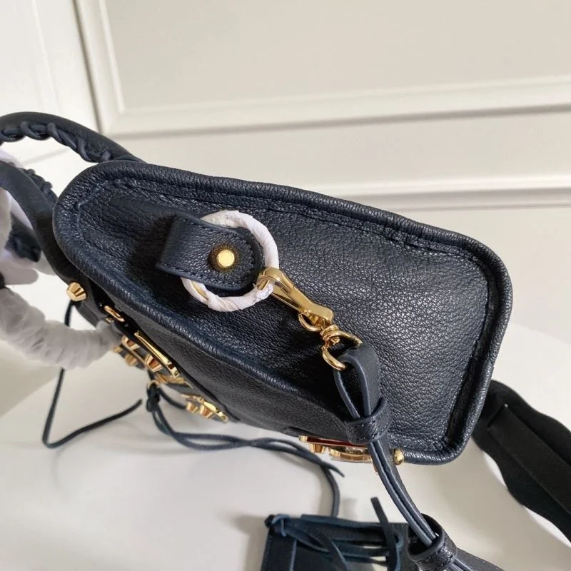 Balenciaga Italian Goat Leather Motorcycle Bag - Royal Blue with Gold Buckle Unisex 38298