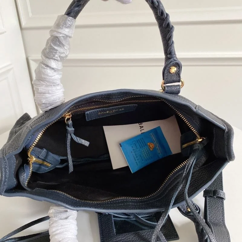 Balenciaga Italian Goat Leather Motorcycle Bag - Royal Blue with Gold Buckle Unisex 38298