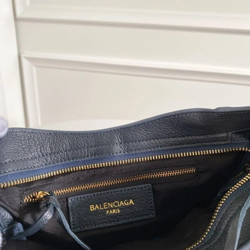 Balenciaga Italian Goat Leather Motorcycle Bag - Royal Blue with Gold Buckle Unisex 38298