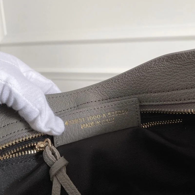 Effortless Balenciaga Italian Goat Leather Motorcycle Bag with Gold Studs 38321
