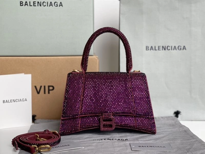 Balenciaga Jujube Red Hourglass Diamond Bag - Luxe Elegance Lightweight 72583