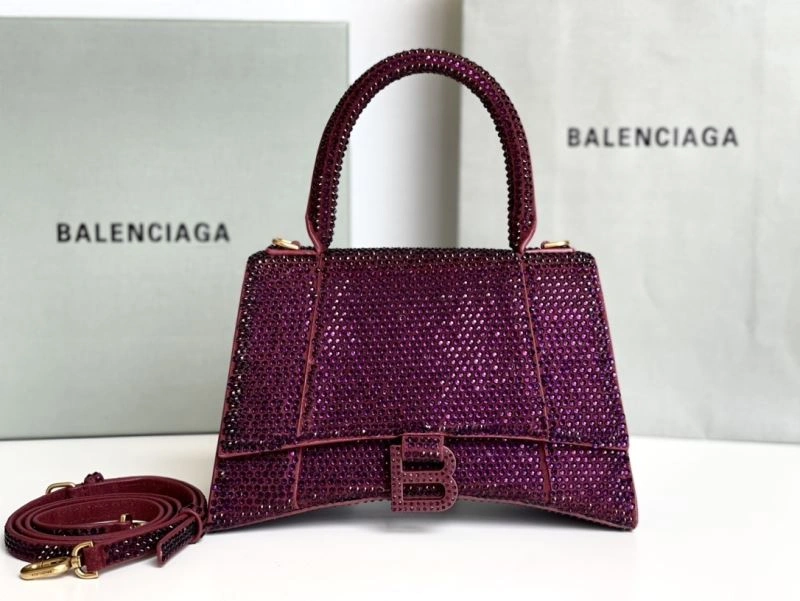 Balenciaga Jujube Red Hourglass Diamond Bag - Luxe Elegance Lightweight 72583