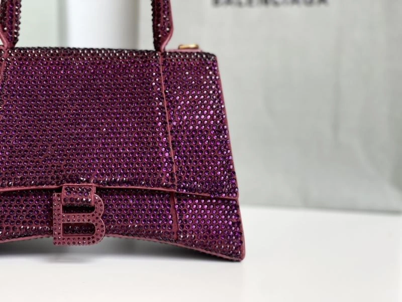 Balenciaga Jujube Red Hourglass Diamond Bag - Luxe Elegance Lightweight 72583