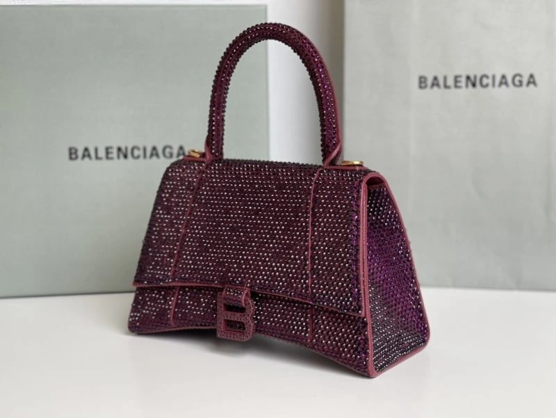 Balenciaga Jujube Red Hourglass Diamond Bag - Luxe Elegance Lightweight 72583