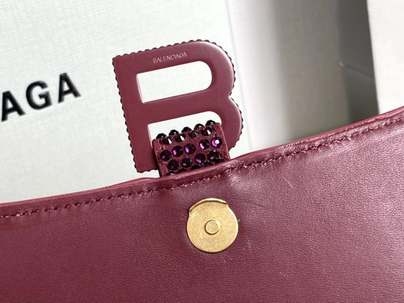 Balenciaga Jujube Red Hourglass Diamond Bag - Luxe Elegance Lightweight 72583