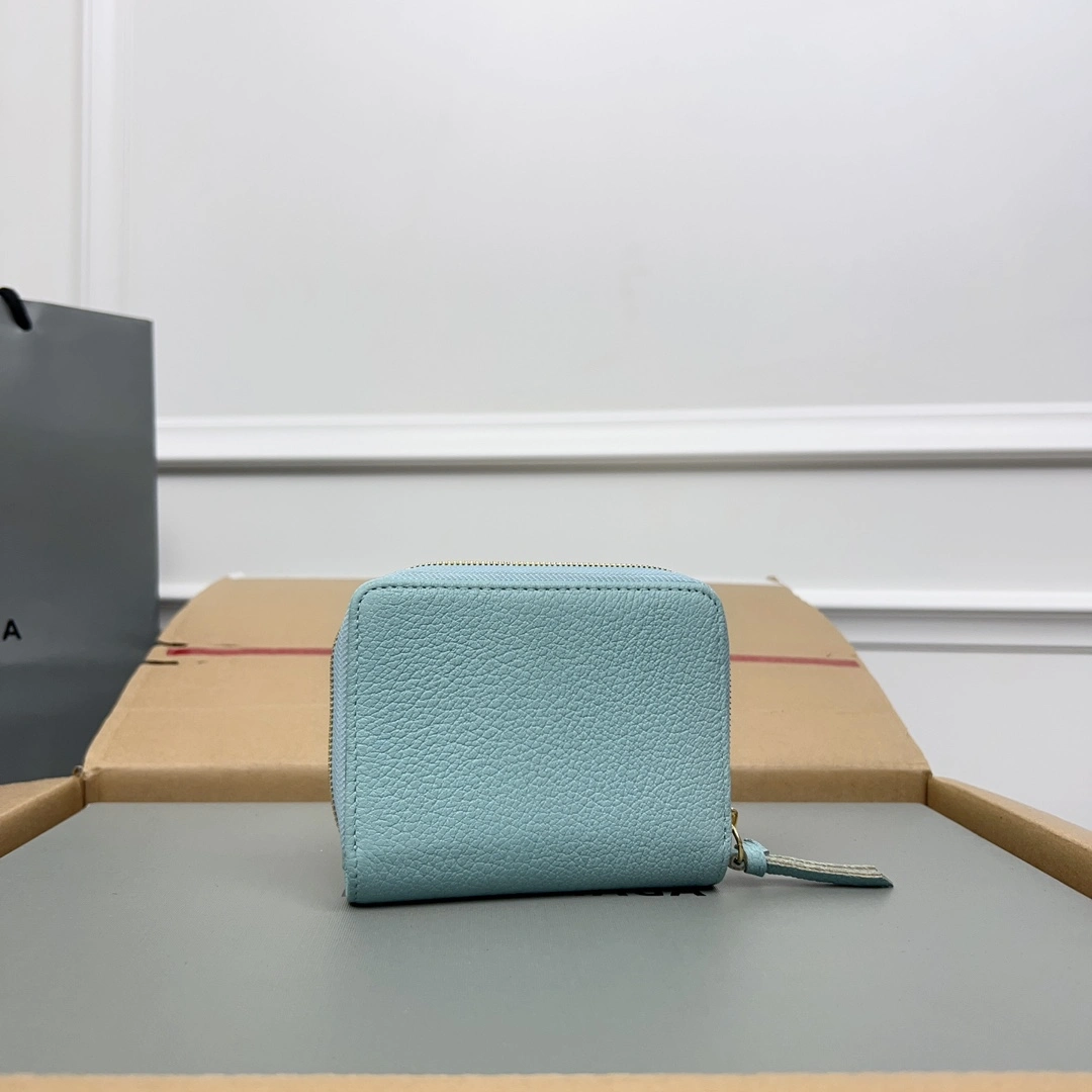 Balenciaga Lake Green Retro Goat Leather  Wallet Effortless 60838