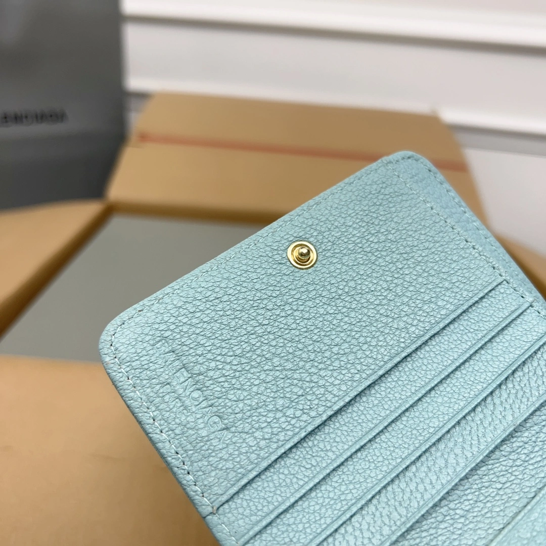 Balenciaga Lake Green Retro Goat Leather  Wallet Effortless 60838