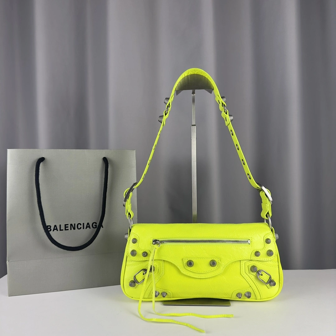Balenciaga Large Everyday Lambskin Sling Bag Baguette Style Contemporary 61101