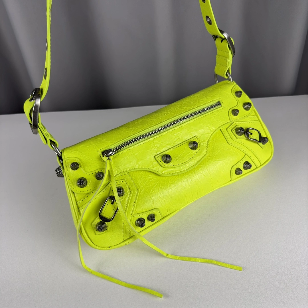 Balenciaga Large Everyday Lambskin Sling Bag Baguette Style Contemporary 61101