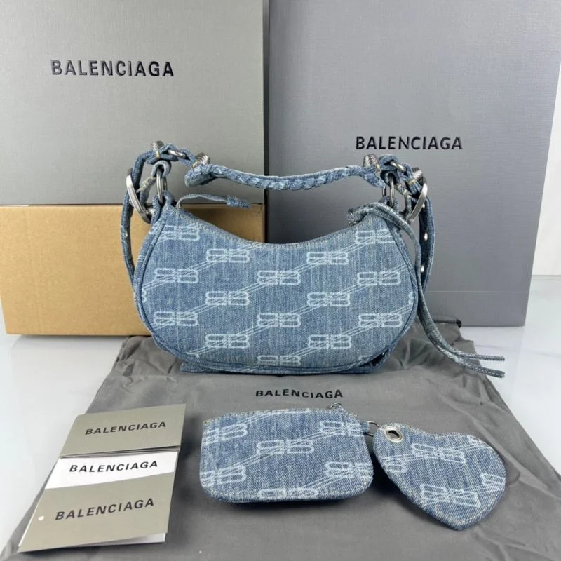 Balenciaga Le Cagole  Denim Half-Moon Bag Elegant 38396