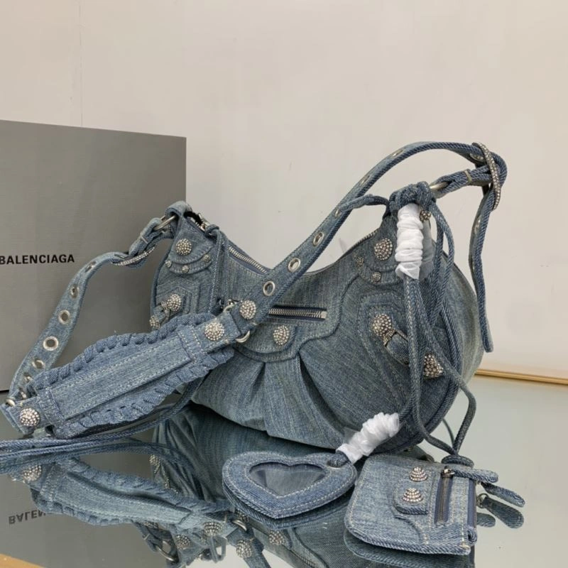 UrbanStyle Balenciaga Le Cagole Crescent Denim Dumpling Bag - Size S 78835