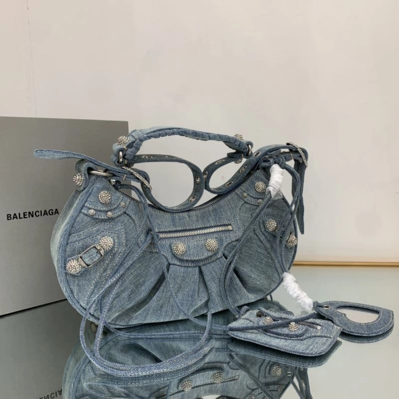 UrbanStyle Balenciaga Le Cagole Crescent Denim Dumpling Bag - Size S 78835