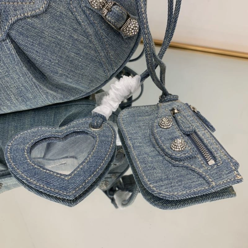 UrbanStyle Balenciaga Le Cagole Crescent Denim Dumpling Bag - Size S 78835